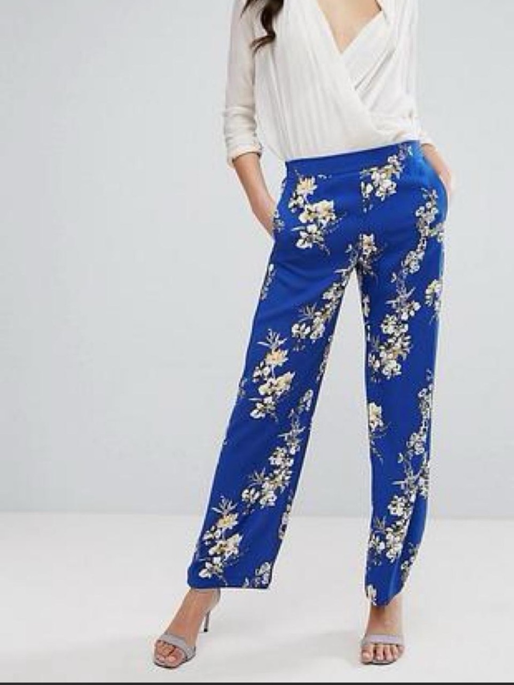 Blue, flow-y, loose fit pants